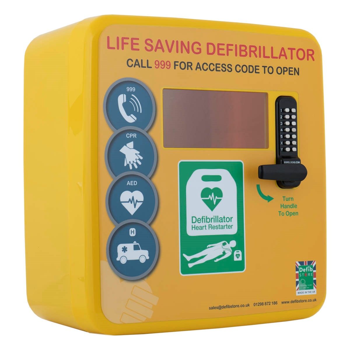 Secure Outdoor Aed Cabinet Yellow