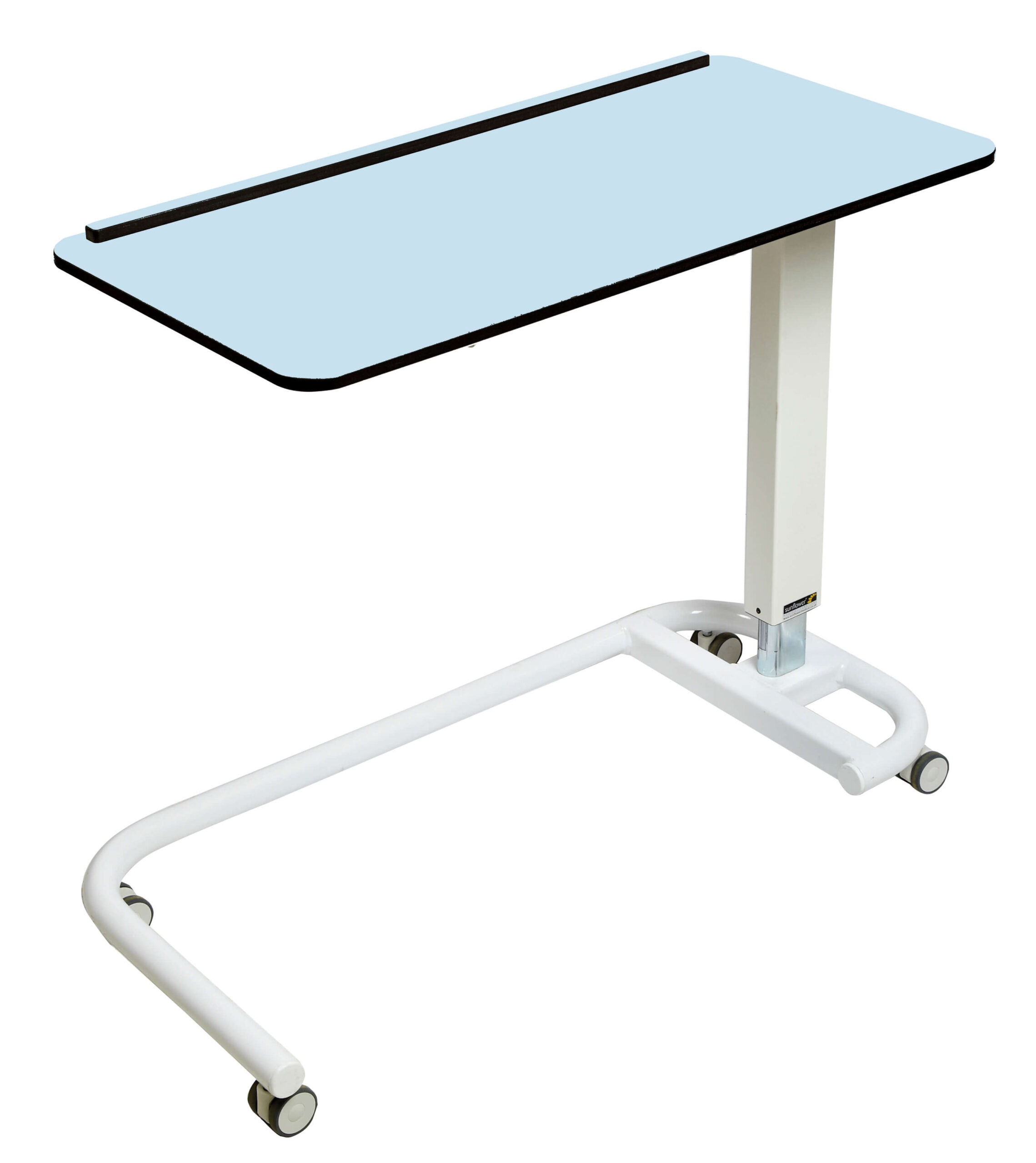 Sunflower Overbed Table, C-Shaped Base, Flat Top with 1 Raised Lip | HCE