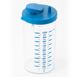 3A Clear 1L Cannister Blue Jar with lid