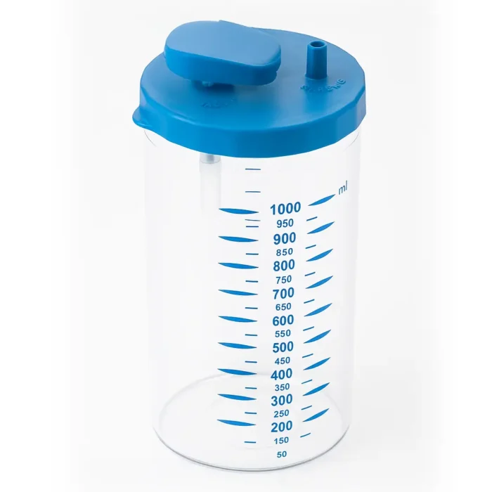 3A Clear 1L Cannister Blue Jar with lid