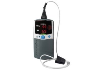 Nonin 2500AV Handheld Pulse Oximeter with Alarms. Includes Lingual Clip Sensor & Extension Cable, 3m.