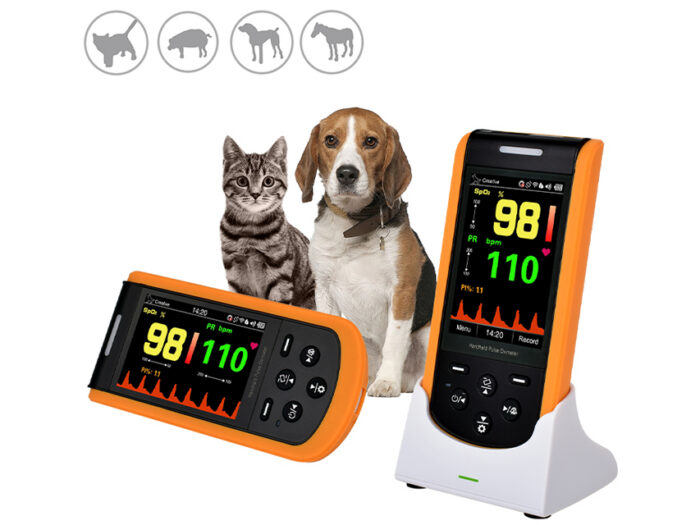 Creative SP-20 VET Handheld Pulse Oximeter for Veterinary Use. Includes Sensor with Adapters (Small Clip, Large Clip and Wrap).