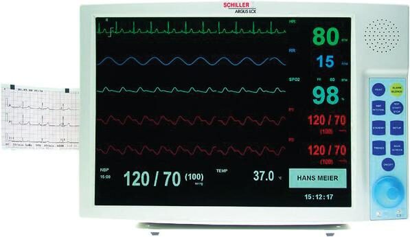 Schiller ARGUS LCX– ECG, Resp, SpO2, NIBP