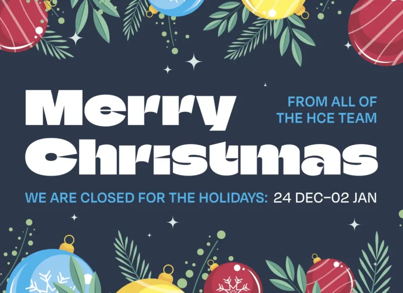 HCE Christmas Opening Hours Banner