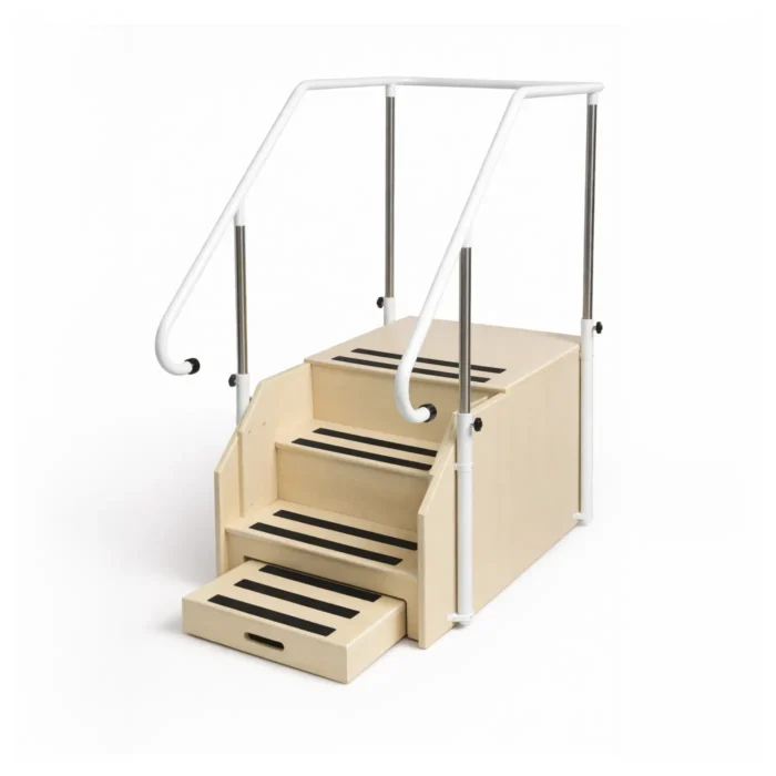 Space-Saving Compact Rehab Steps with Tread