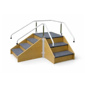 Corner Rehab Steps with Carpet Tread