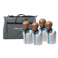4-Pack Laerdal dark skin diverse little junior QCPR mankins with carry bag