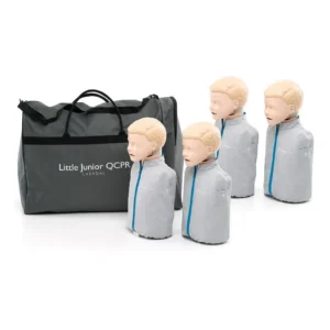 4-Pack Laerdal light skin little junior QCPR mankins with carry bag