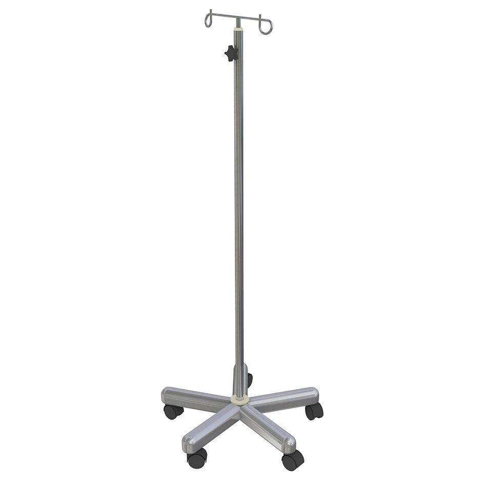 Shuttleworth Two Hook Mobile Height Adjustable IV Drip Stand HCE