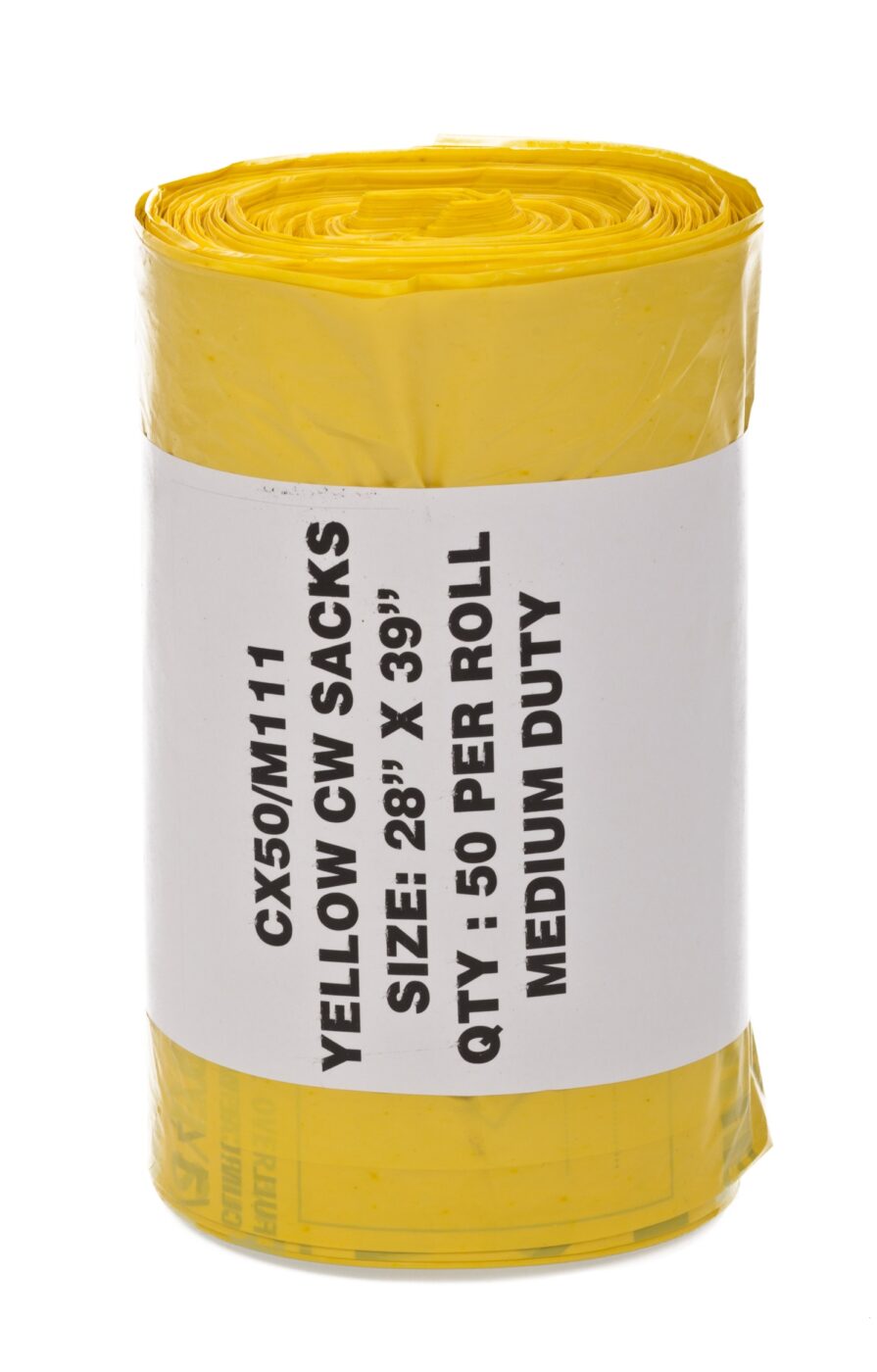 Universal Yellow Clinical Waste 160g Bag 4 Rolls of 50 Sacks HCE