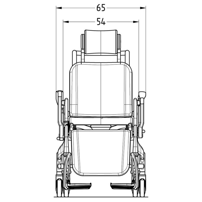Rebotec Phoenix Commode Shower Chair Manual Tilting with Adjustable