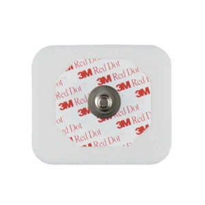3M red Dot Electrode with red logo on backing, adhesive patch