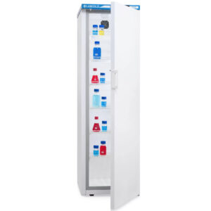 Labcold Upright Freezer with open door showing contents