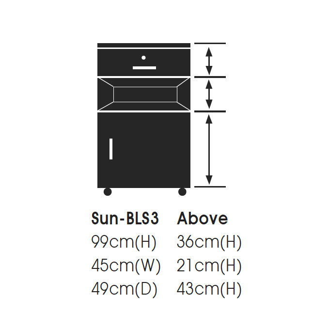Axis Plus Bedside Lockers (White Upstand Tops) - Specify Colour ...