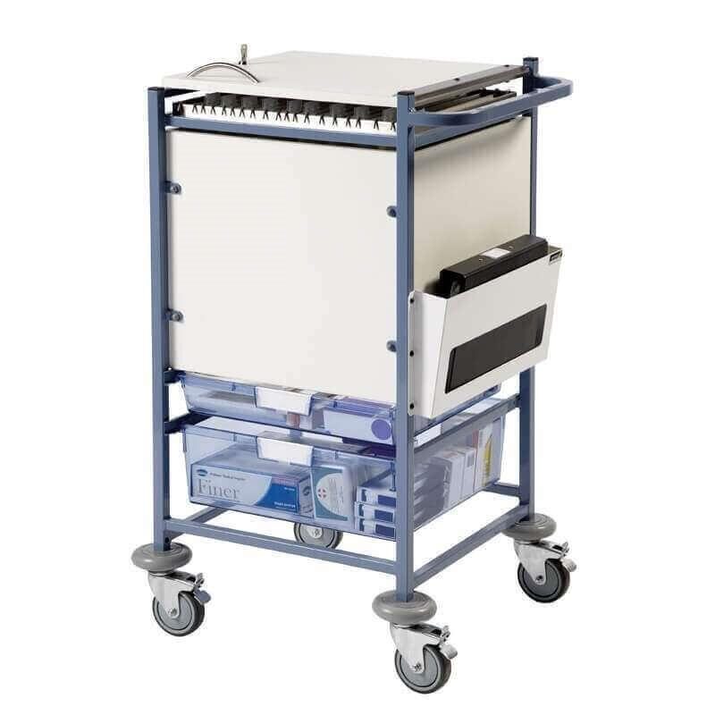 Case Note Trolleys Sunflower Medium Medical Note Trolley, enclosed sides with Digital ...