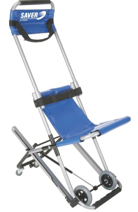 Ferno Saver Safe evacuation chair, complete with dust cover and wall bracket