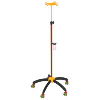 Childrens IV pole - Rainbow red with airplane wheels