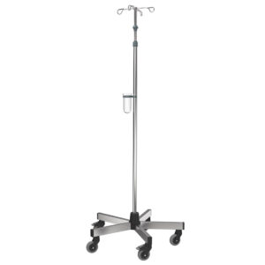 IV-Pole Intensive Care - Stainless Steel - One-hand height adjustment
