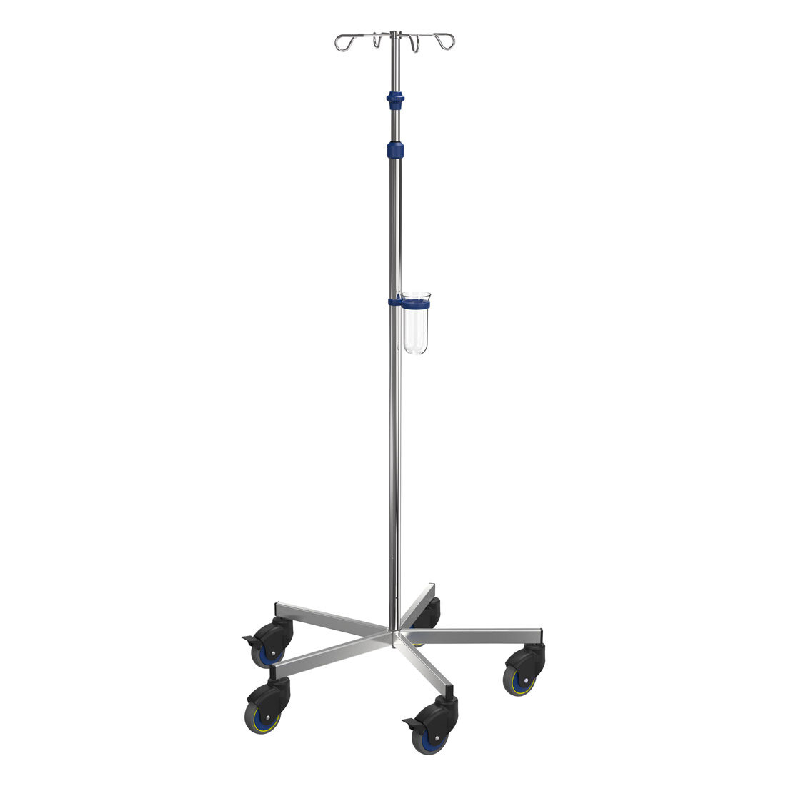 IVstand / Drip Stand Stainless Steel Single handed safety height