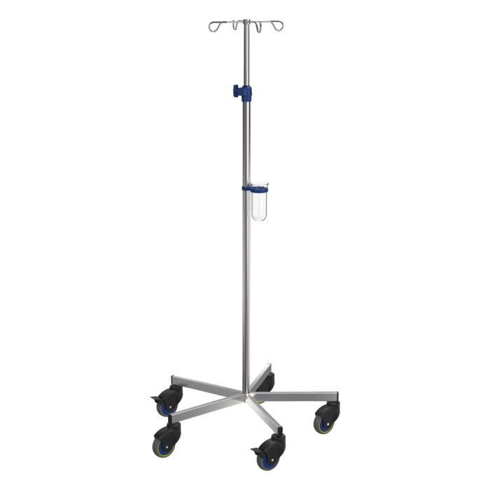 IV-stand / Drip Stand - Stainless Steel -  Screw height adjustment