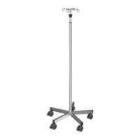 OR IV-stand with base weight - Stainless Steel - One-hand height adjustment