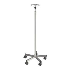 OR IV-stand with base weight - Stainless Steel - One-hand height adjustment