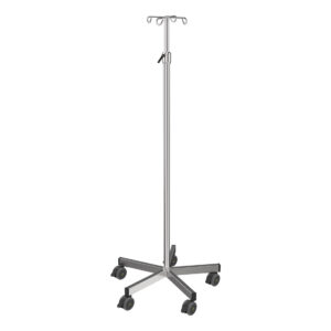 OR IV-stand with base weight - Stainless Steel -  Safety screw height adjustment with softdrop