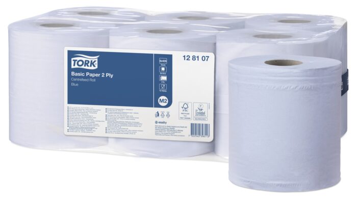 Tork Basic Centrefeed Wiping Paper Blue M2 - 6 x 150m - 128107