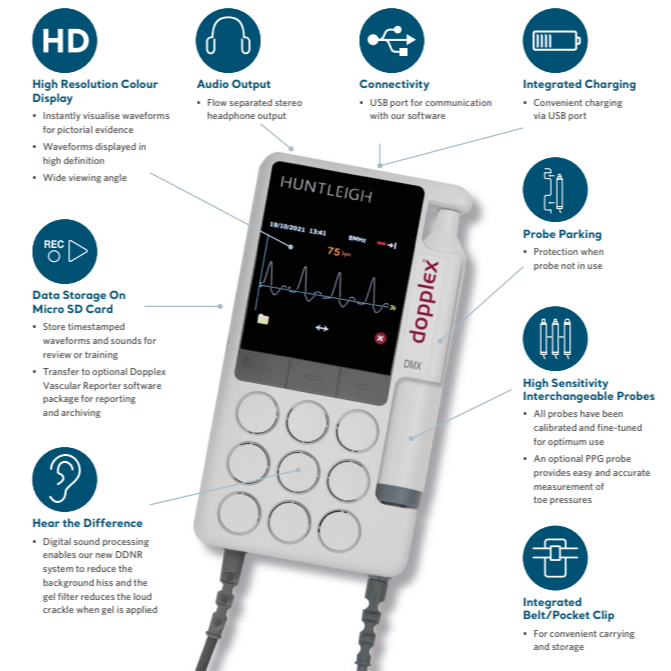 Huntleigh Dopplex DMX Digital Vascular Doppler | HCE Medical Supplies