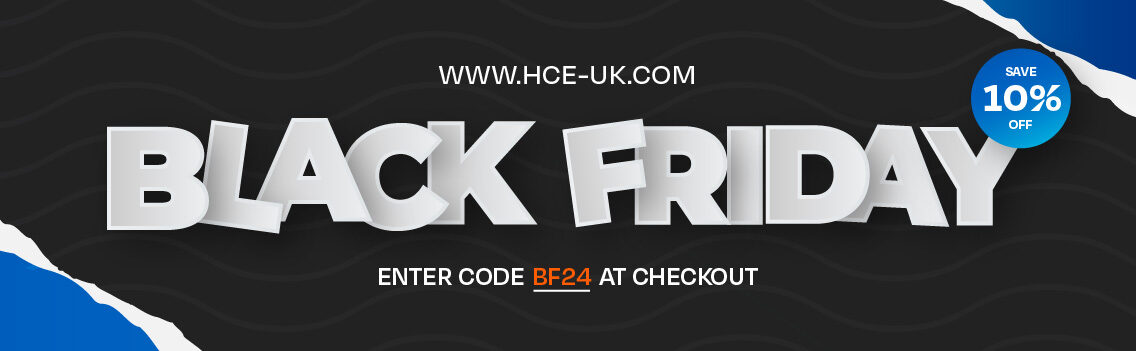 HCE Black Friday banner showing discount code and savings