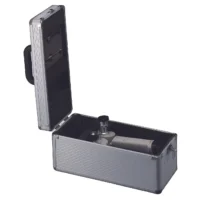 XL1 Slit Lamp in silver carry case with lid open to show contents